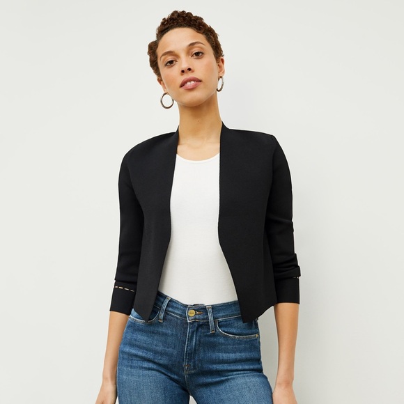MM Lafleur Sweaters - M.M.LaFleur The Sant Ambroeus Jardigan Open‎ Jacket Cardigan Black Size Large